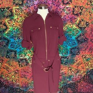 Maroon Micheal Kors Utility Dress